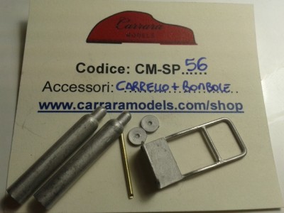 CM-SP56 set 1 pz carrello e bombole per saldare in metallo bianco - scala 1:43
